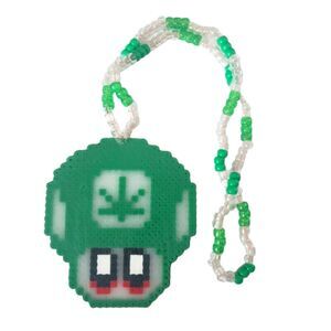 Dopey Mushroom Perler PonyBead Necklace